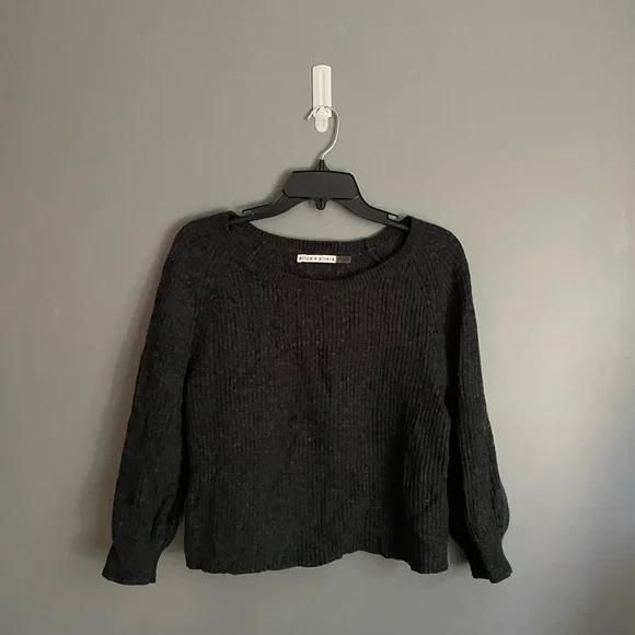 Alice + Olivia Ribbed Wool Blend Cropped Sweater Womens Size Small - Picture 1 of 4